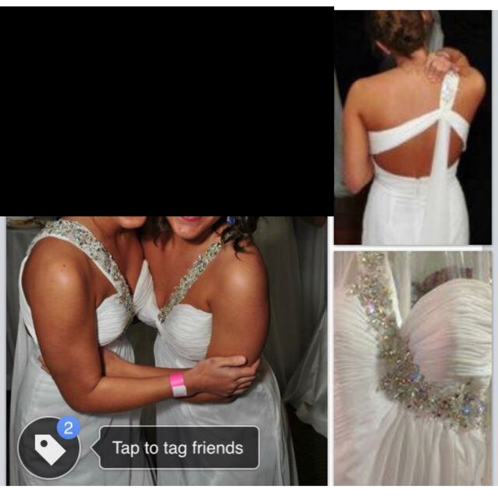 White floor length prom dress